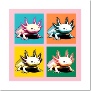 Albino Axolotl Pop Art - Cool Aquatic Creature Posters and Art